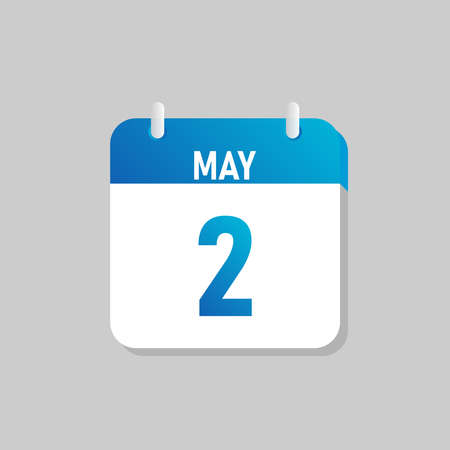 White daily calendar Icon May in a Flat Design style. Easy to edit Isolated vector Illustration.のイラスト素材