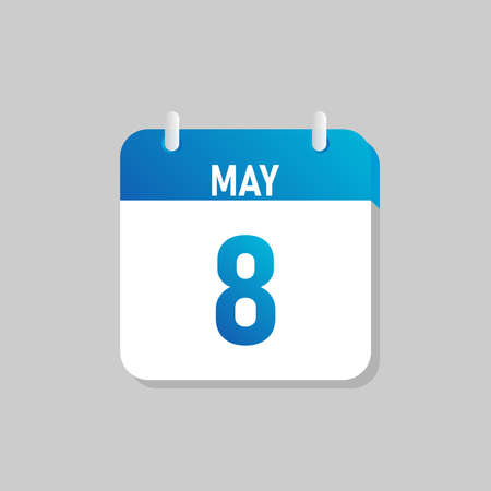 White daily calendar Icon May in a Flat Design style. Easy to edit Isolated vector Illustration.のイラスト素材