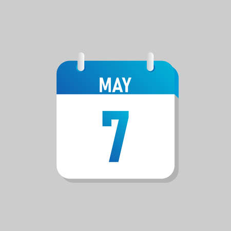 White daily calendar Icon May in a Flat Design style. Easy to edit Isolated vector Illustration.のイラスト素材
