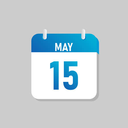 White daily calendar Icon May in a Flat Design style. Easy to edit Isolated vector Illustration.のイラスト素材