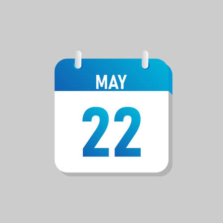 White daily calendar Icon May in a Flat Design style. Easy to edit Isolated vector Illustration.のイラスト素材