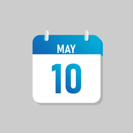 White daily calendar Icon May in a Flat Design style. Easy to edit Isolated vector Illustration.のイラスト素材