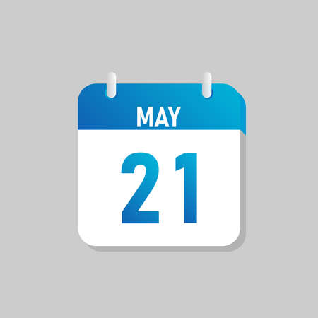 White daily calendar Icon May in a Flat Design style. Easy to edit Isolated vector Illustration.のイラスト素材