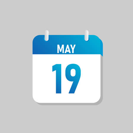 White daily calendar Icon May in a Flat Design style. Easy to edit Isolated vector Illustration.のイラスト素材