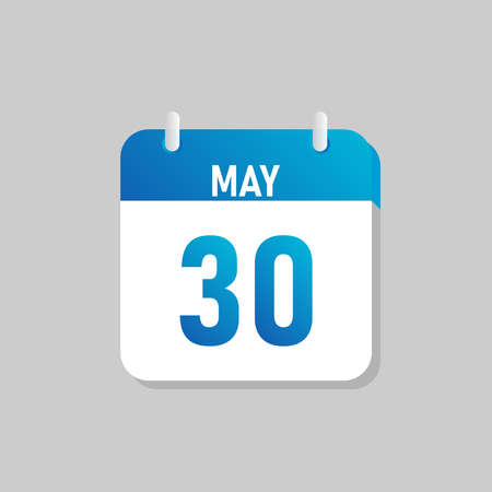 White daily calendar Icon May in a Flat Design style. Easy to edit Isolated vector Illustration.のイラスト素材