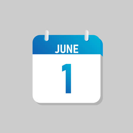 White daily calendar Icon June in a Flat Design style. Easy to edit Isolated vector Illustration.のイラスト素材