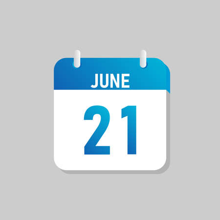 White daily calendar Icon June in a Flat Design style. Easy to edit Isolated vector Illustration.のイラスト素材