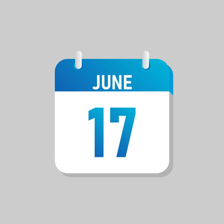 White daily calendar Icon June in a Flat Design style. Easy to edit Isolated vector Illustration.のイラスト素材