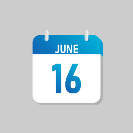 White daily calendar Icon June in a Flat Design style. Easy to edit Isolated vector Illustration.のイラスト素材