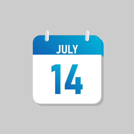 White daily calendar Icon July in a Flat Design style. Easy to edit Isolated vector Illustration.のイラスト素材