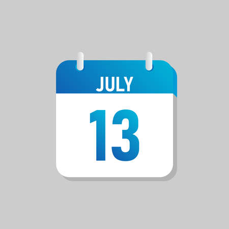 White daily calendar Icon July in a Flat Design style. Easy to edit Isolated vector Illustration.のイラスト素材