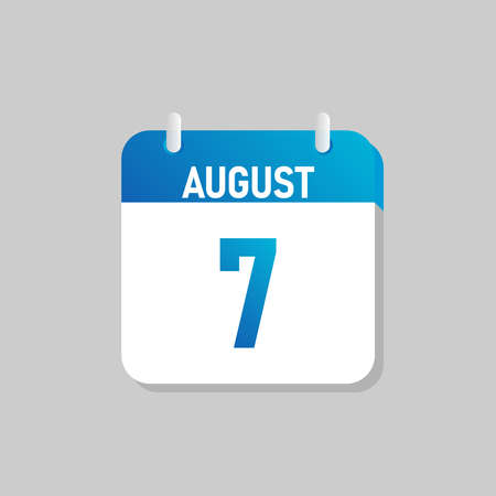 White daily calendar Icon August in a Flat Design style. Easy to edit Isolated vector Illustration.のイラスト素材