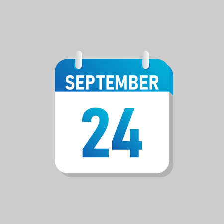 White daily calendar Icon September in a Flat Design style. Easy to edit Isolated vector Illustration.のイラスト素材