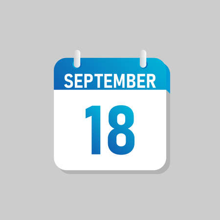 White daily calendar Icon September in a Flat Design style. Easy to edit Isolated vector Illustration.のイラスト素材