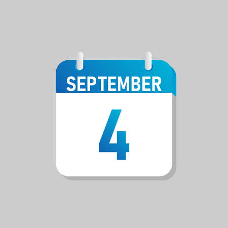 White daily calendar Icon September in a Flat Design style. Easy to edit Isolated vector Illustration.のイラスト素材
