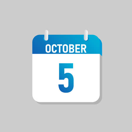 White daily calendar Icon October in a Flat Design style. Easy to edit Isolated vector Illustration.のイラスト素材