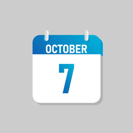 White daily calendar Icon October in a Flat Design style. Easy to edit Isolated vector Illustration.のイラスト素材