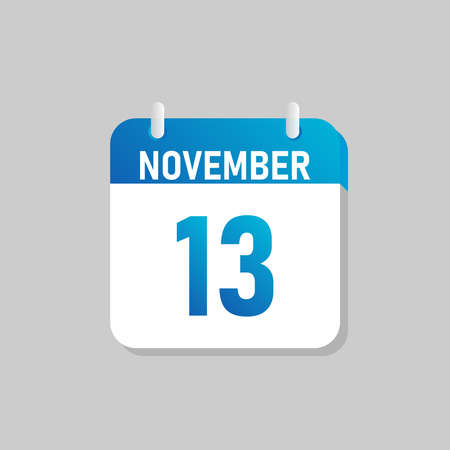 White daily calendar Icon November in a Flat Design style. Easy to edit Isolated vector Illustration.のイラスト素材