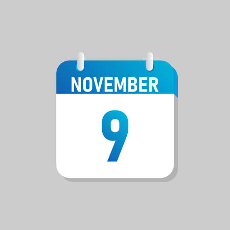 White daily calendar Icon November in a Flat Design style. Easy to edit Isolated vector Illustration.のイラスト素材