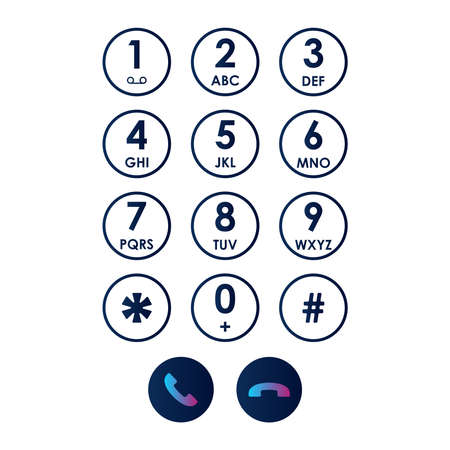 Keyboard template in touchscreen device with numbers and letters. User Keypad Interface.のイラスト素材