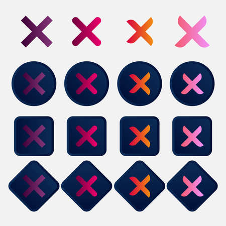 A set of options for checkmark buttons. Designed for websites, mobile apps and other developers.のイラスト素材