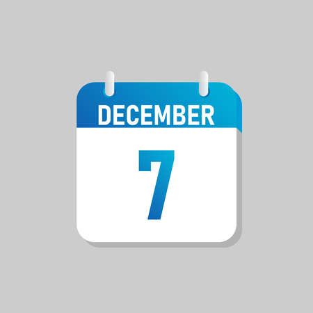 White daily calendar Icon December in a Flat Design style. Easy to edit Isolated vector Illustration.のイラスト素材