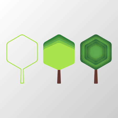 Large set of isolated icons of trees in high resolution. Easy editable vector illustration.のイラスト素材