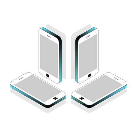 Volumetric, 3D illustration of a smartphone in isometric style.のイラスト素材