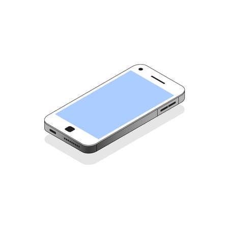 Volumetric, 3D illustration of a smartphone in isometric style.のイラスト素材