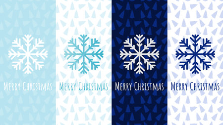 Christmas and New Year cards in different versions. Congratulatory posters in pastel colors will bring a good mood.のイラスト素材