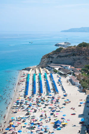 Top view of the church located on the island of Tropea, Calabria Italyのeditorial素材