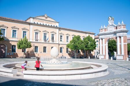 5 june 2016-santarcangelo di Romagna-italy-beautiful Ganganelli  square in the city of Romagna santarcangelo, italyのeditorial素材