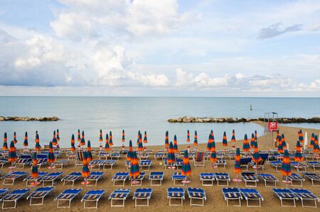 27 july 2014-conero-italy-the beautiful beach located along the coast of Conero in the marche,italyのeditorial素材
