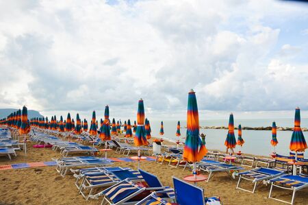 the beautiful beach located along the coast of Conero in the marche,italyのeditorial素材