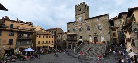 24 july 2014-cortona-italy-the beautiful town of Cortona in Tuscany,italyのeditorial素材
