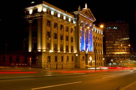 22 march 2009-belgrado-serbia-Belgrade belgrade lights illuminated at night, serbiaのeditorial素材