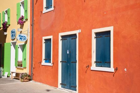 22 july 2017-caorle-italy-The beautiful colorful houses of caorle, the beautiful Venetian cityitaly