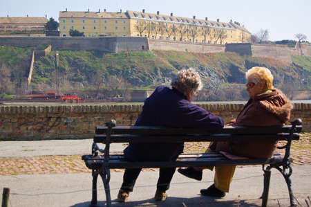 22 march 2009-petrovaradin-serbia-Petrovaradin is one of the two municipalities where the city of Novi Sad is divided, seen from the Danube Riverのeditorial素材