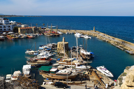 Harbor view from the Kyrenia Castle wallsのeditorial素材