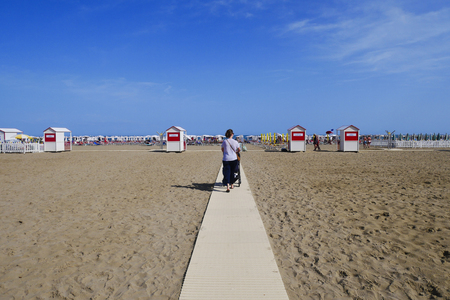Caorle beach, beautiful Venetian city,italyのeditorial素材
