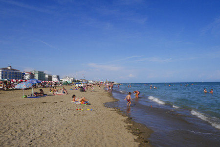 Caorle beach, beautiful Venetian city,italyのeditorial素材