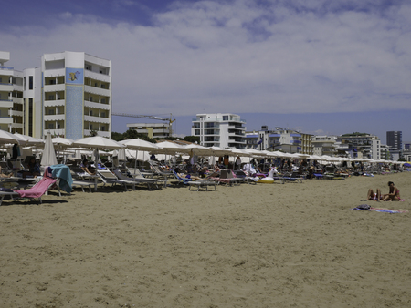 the beautiful beach of Jesolo in Venetoのeditorial素材