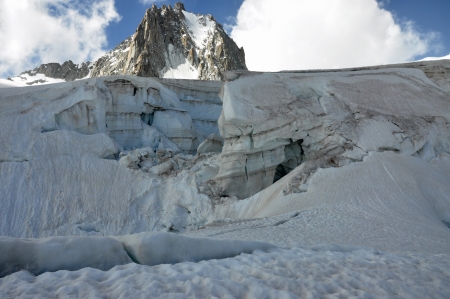 Vallee Blanche - Seracs - White Valleyの写真素材
