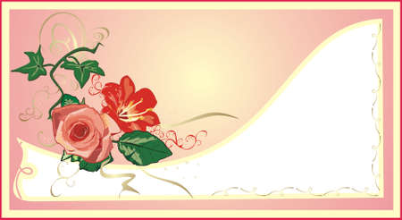 Ivy, lily and rose. Holidays card. Vectorのイラスト素材