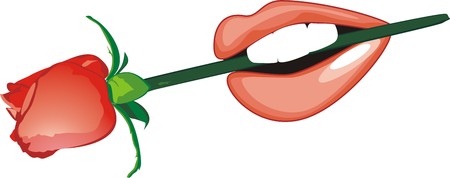 Rose in the teeth. Gift. Vectorのイラスト素材