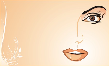 Fragment of womanish face. Background for card. Vector Fragment of womanish face. Background for card. Vector