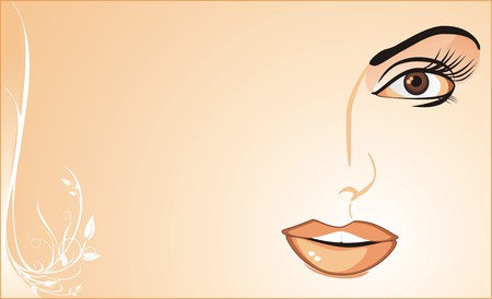 Fragment of womanish face. Background for card. Vectorのイラスト素材