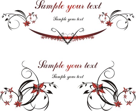 Floral ornament. Two pattern. Vectorのイラスト素材