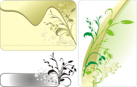 Decorative twigs. Compositions for three card. Vectorのイラスト素材