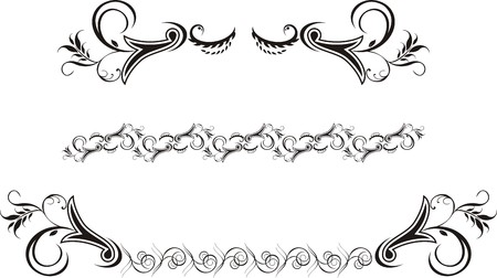Three decorative ornaments for frame. Vectorのイラスト素材